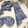 Silk Eye Mask And Scrunchie Gift Set Lodden Blue, thumbnail 6 of 7