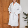 Embroidered Spa Cotton Bathrobe – Light, Absorbent And Cosy, thumbnail 8 of 11