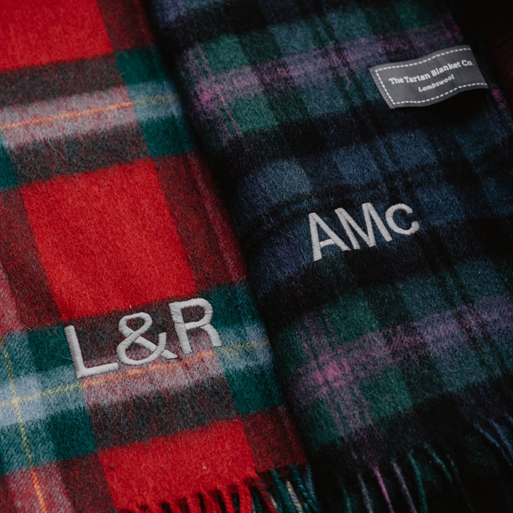 personalised lambswool tartan scarves by the tartan blanket co