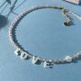 Mother Of Pearl Personalised Beaded Name Necklace, thumbnail 4 of 6