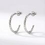 Silver White Topaz Gemstones Seren Hoops, thumbnail 1 of 5