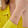 Jewelled Interlink Bracelet Sterling Silver In Gold, thumbnail 4 of 7