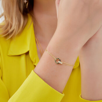 Jewelled Interlink Bracelet Sterling Silver In Gold, 4 of 7