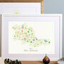 Map Of West Midlands Art Print, thumbnail 1 of 5