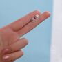 Sterling Silver Two Tone Heart Disk Stud Earrings, thumbnail 6 of 11