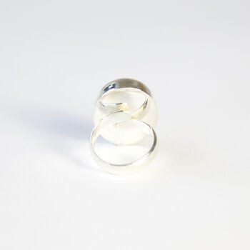 Adjustable White Onyx Gemstone Ring Set In Silver, 5 of 7