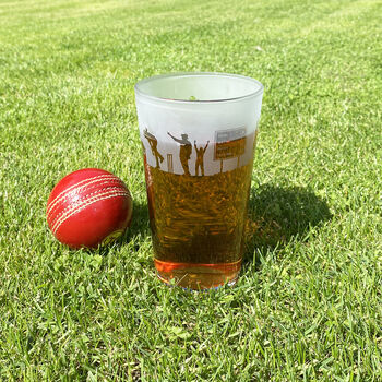 Cricket Batsmen Etched Pint Glass, 6 of 7