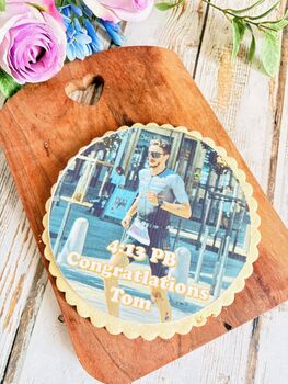 Personalised Marathon Photo Cookie – Runner Gift And Congratulations Biscuit, 3 of 8