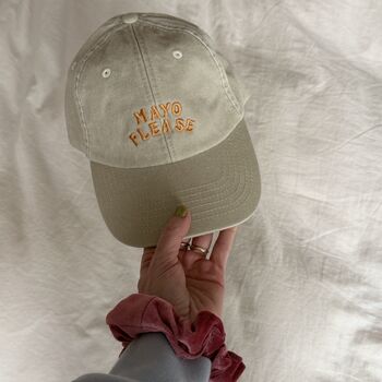 Mayo Please Embroidered Slogan Cap, 3 of 3