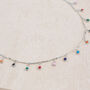 Rainbow Multicoloured Stone Drop Necklace, thumbnail 6 of 6