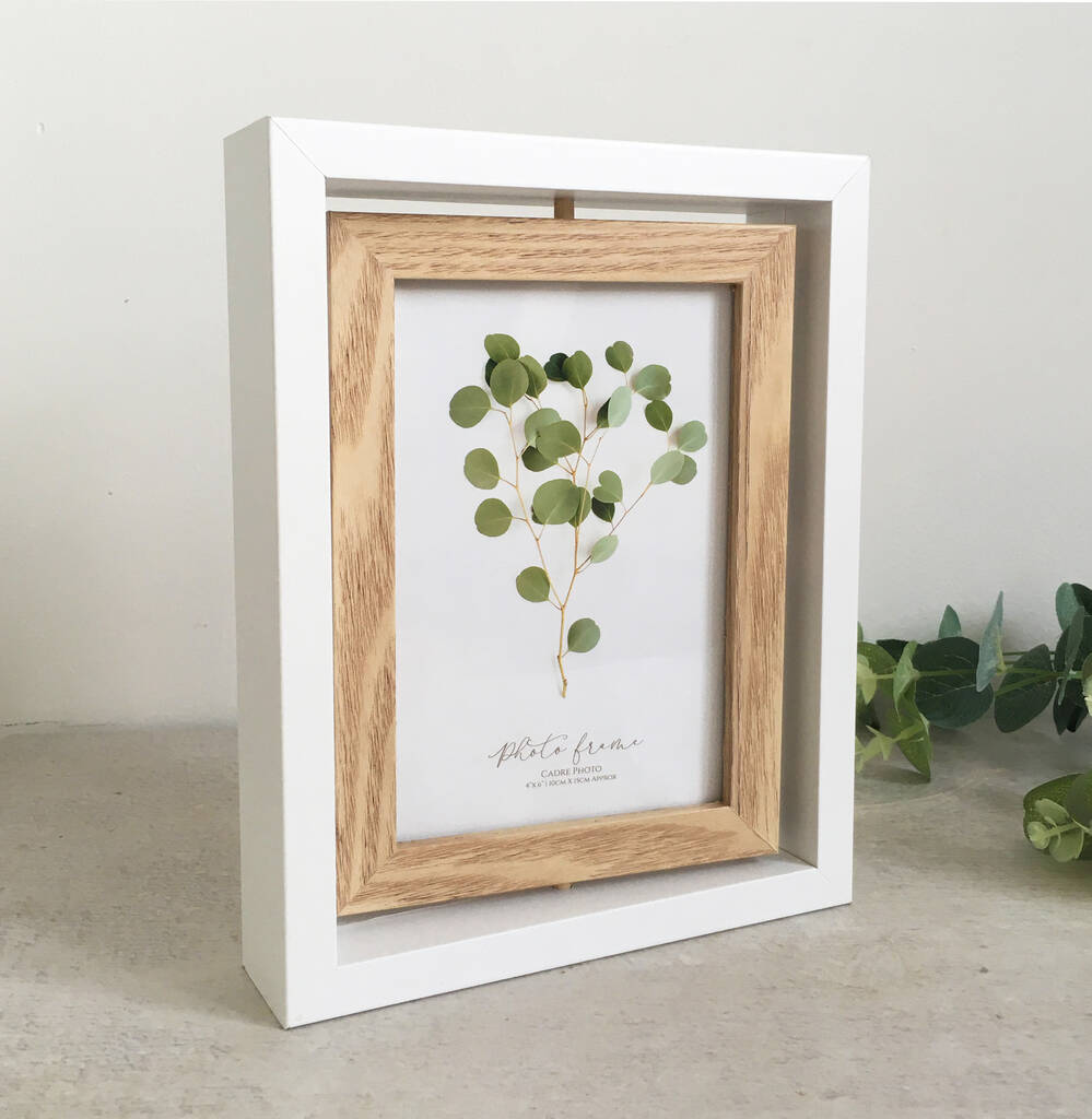 Rotating White Oak Personalised Picture Frame 20cm, 1 of 5