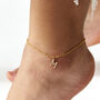 Letter Figaro Chain Anklet Silver Or Gold Plated, thumbnail 1 of 3