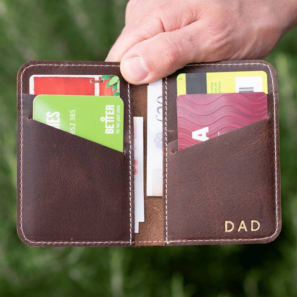 Personalised Slim Leather Card Holder Wallet, 1 of 6