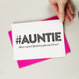 Hashtag Aunt Personalised Birthday Card, thumbnail 2 of 3