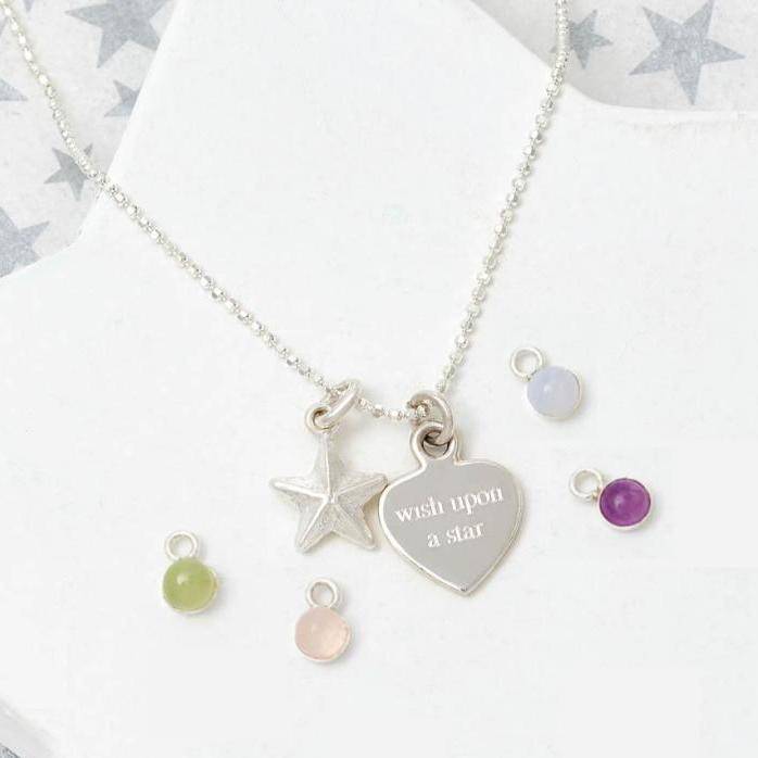 Girls Personalised 'Wish Upon A Star' Necklace, 1 of 3