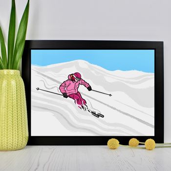 Personalised Skiing Print, 4 of 5