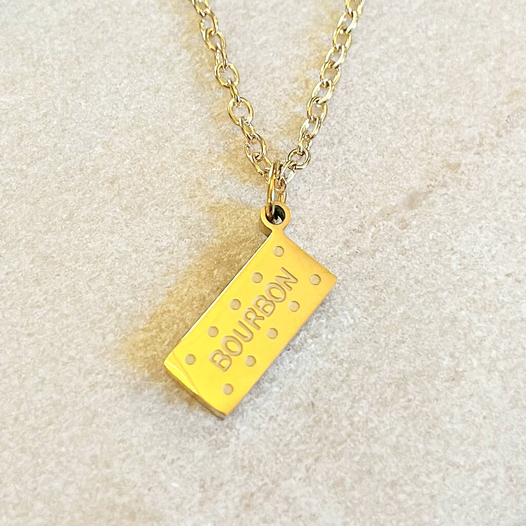 Chocolate Bourbon Biscuit Charm Necklace, 1 of 2