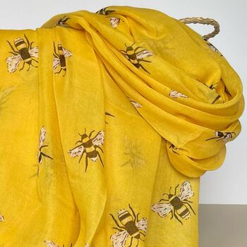 Bees Scarf In Yellow, 2 of 3