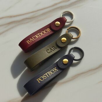 Personalised Leather Loop Keyring, 5 of 6