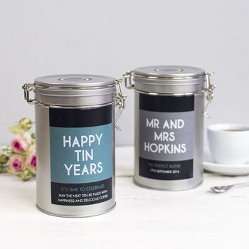 Personalised Anniversary Coffee Gift In Tin, 5 of 12