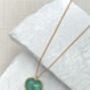 Fluorite Puff Heart Gold Plated Necklace, thumbnail 3 of 7