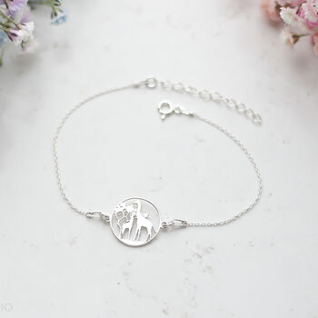 Mother Daughter Giraffe Bracelet – Sterling Silver, 4 of 10