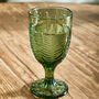 Set Of Four Vintage Embossed Coloured Wine Glasses, thumbnail 3 of 10