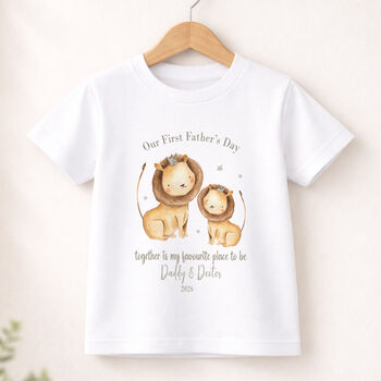Personalised First Father’s Day Lion Baby Outfit, 3 of 8
