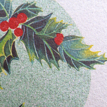Silver Christmas Card Holly, 2 of 5