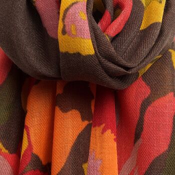 Secret Garden Mocha Wool Scarf, 5 of 8
