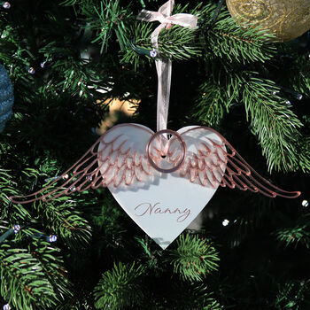 Personalised Heart And Wings Memory Bauble, 2 of 2