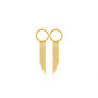 18ct Gold Vermeil Circle Studs With Ball Chain Fringe, thumbnail 3 of 5