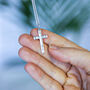 Embossed Sterling Silver Cross Necklace, thumbnail 1 of 3