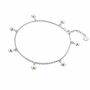 Sterling Silver Anklet With Gold Plated Daisy Charms, thumbnail 3 of 4