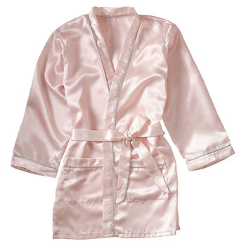 Pink Satin Embroidered Dressing Gown Seven 9yrs, 2 of 3