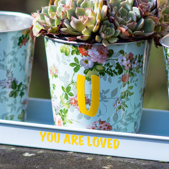 Floral Personalised Trio Of Planters, 2 of 3