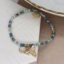 Crystal Bead Bracelet With Bee Charm And Round Crystal, thumbnail 1 of 4
