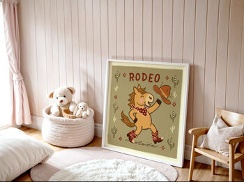 Rodeo Horse Print, Cowboy Horse, Western Nursery Print Green, 9 of 12