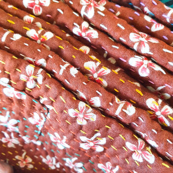 Sari Cushion Cover, Brown Floral, 46cm Handmade, 7 of 11