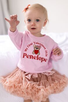 My First Valentines Bear Personalised Name Embroidered Sweatshirt, 2 of 5