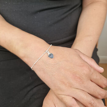Raw Blue Sapphire Sterling Silver Bracelet, 2 of 5