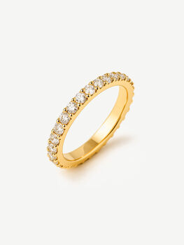 Sparkling Thin Ring With Round Stones, Gold, 2 of 6