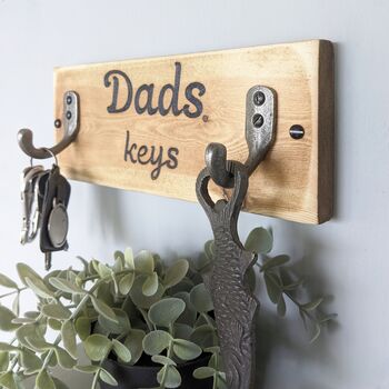 Fathers Day Personalised Wooden Wall Mounted Key Holder, 3 of 4