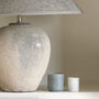 Emil Stoneware Table Lamp With Grey Linen Shade, thumbnail 2 of 3