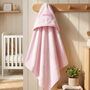 Personalised Pink Elephant Hooded Baby Towel, thumbnail 4 of 11