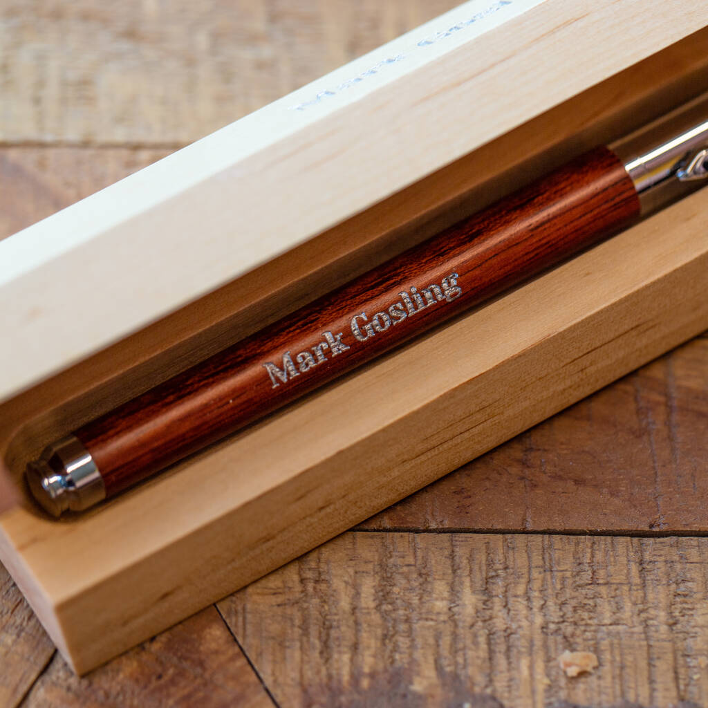 Personalised Engraved Wooden Pen And Display Box, 1 of 6