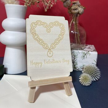 Personalised Wooden Valentine’s Keepsake Interlocking Chain Heart, 3 of 11