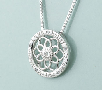 Sterling Silver Zen Flower Necklace For Inner Peace, 5 of 12