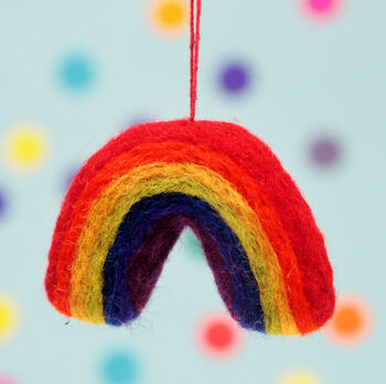 Personalised Felt Rainbow Hanging Decoration, 2 of 2