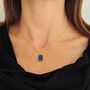 'The Rectangle' Lapis Lazuli Gold Plated Necklace, thumbnail 2 of 9